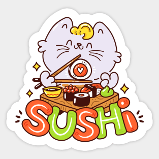 Sushi Cat Yum Sticker